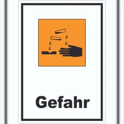 HB-Druck Aufkleber Gefahrensymbol ätzend Gefahr A1 (594x841mm)