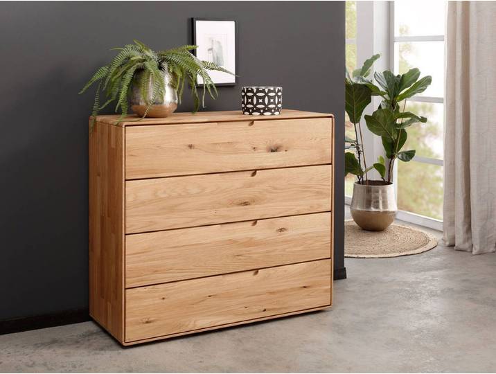Kommode 100x91cm 'Kent' Wildeiche massiv 4SK