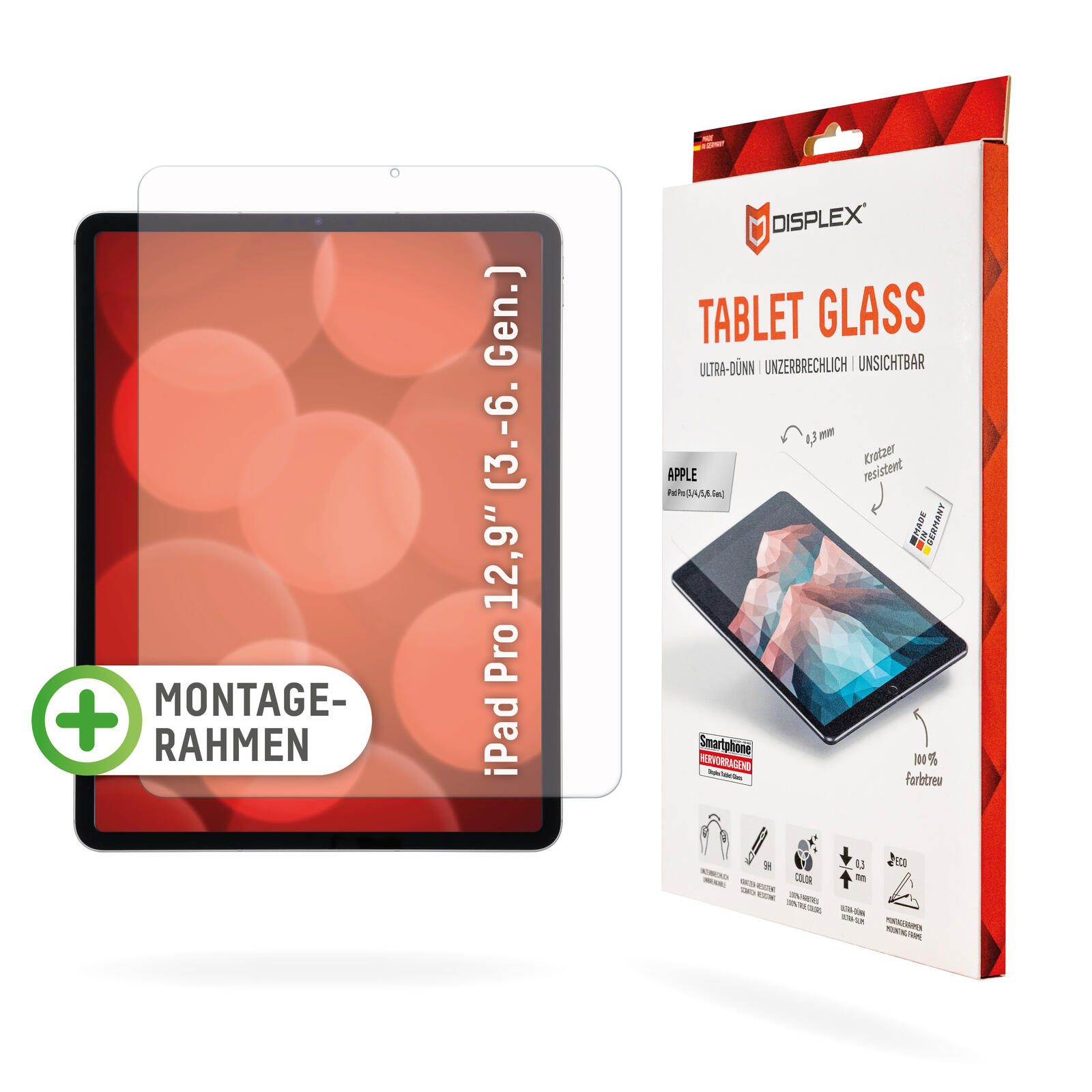 DISPLEX Tablet Panzerglas für Apple iPad Pro 12,9" (3.-6. Gen) 01533