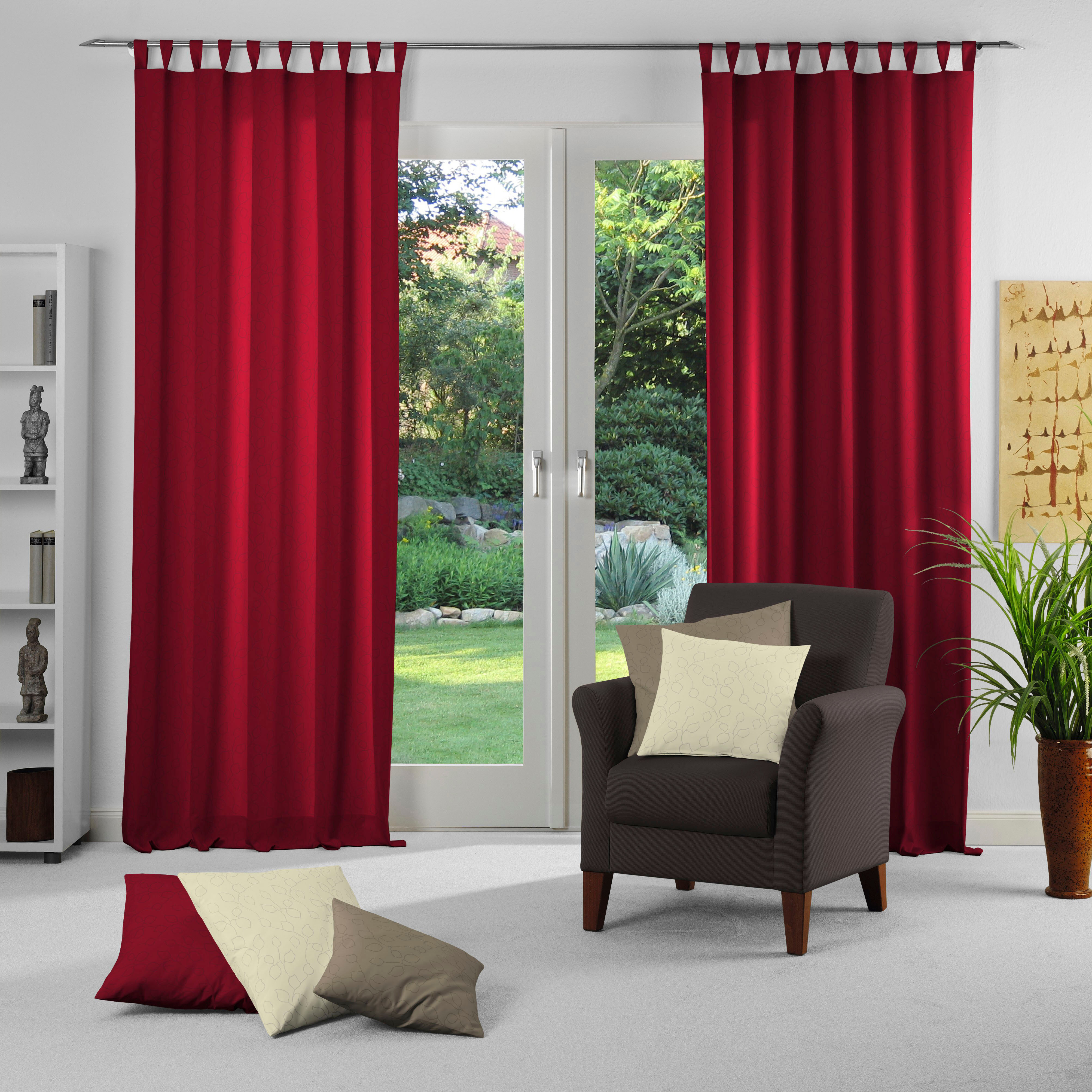 Dekokissen WIRTH "Westport" Gr. 1, rot (rot, ranken), B:40cm L:40cm, Obermaterial: 100% Polyester, Dekokissen_Sitzkissen_Kissenhüllen, Dekokissen rot, ranken B/L: 40cm x 40cm, 2 Stk.