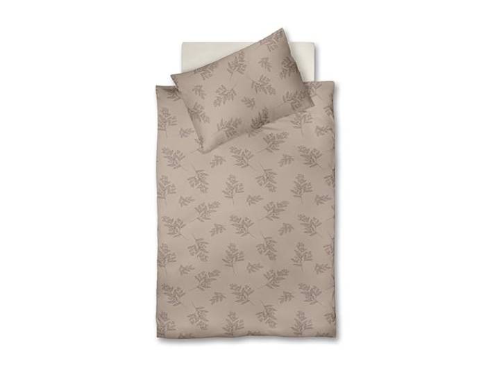 Fleuresse Lech Edelflanell Bettwäsche 135x200 Zweige Blätter Sand beige 604232-3