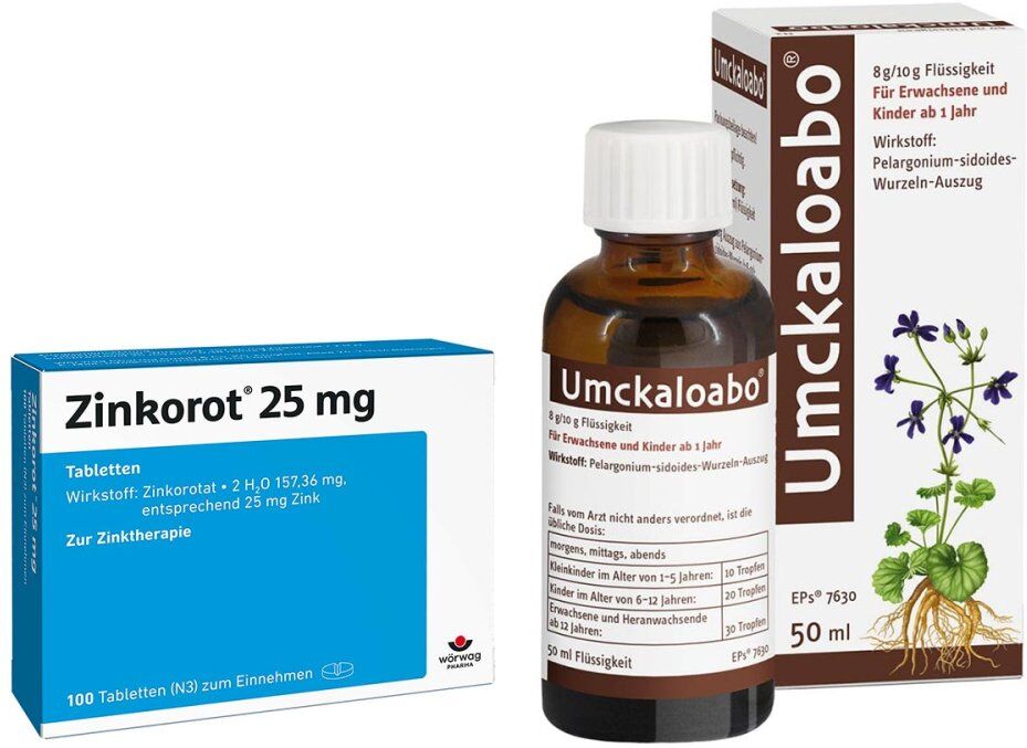 Zinkorot 25 Mg Tabletten + Umckaloabo Flüssig