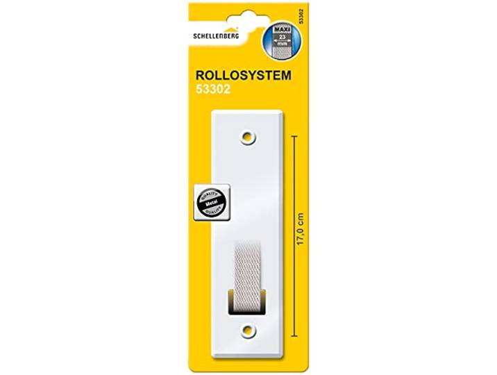 Schellenberg 53302 Rolluikplaat Metallic Maxi: 23 mm bandbreedte, rolluikplaat met gatafstand 17 cm, wit