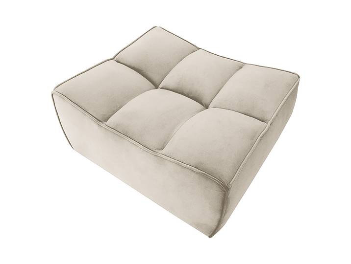 Repose-pieds 80 x 44 x 93cm Beige Velours Blonda: Beige