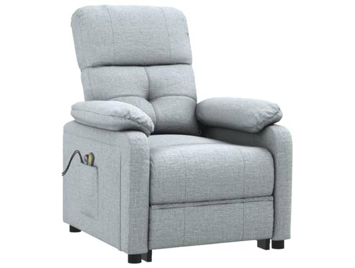 vidaXL Massagesessel Elektrisch Hellgrau Stoff