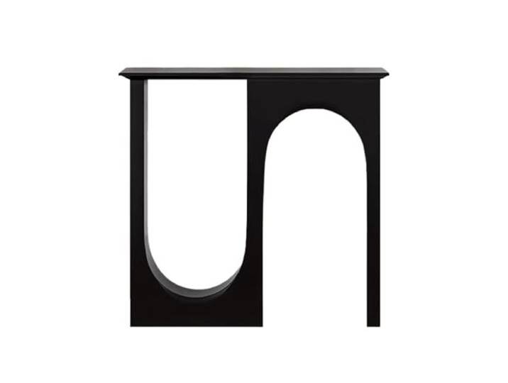 2WFYJNITP Beistelltisch Doppelt gebogener Konsolentisch hinter Couchtisch Ausstellungstisch(Schwarz,Klein)