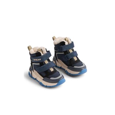 Stiefel WHEAT "WHEAT Bootie Lucka Tex", Mädchen, Gr. 34, blau, Leder, Schuhe Stiefel