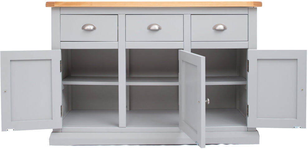 Longshore Tides Valle 120cm Sideboard Grey/Silver 80cm H X 120cm W X 40cm D