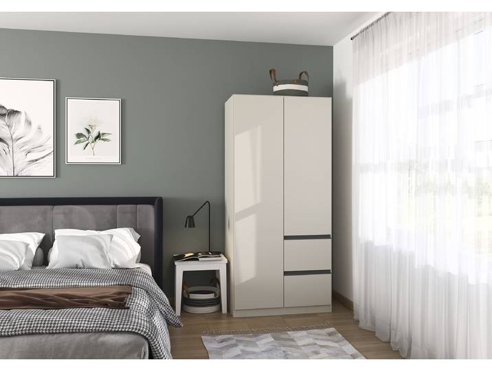Drehtürenschrank Costa 91cm Beige/Kaschmir Premium
