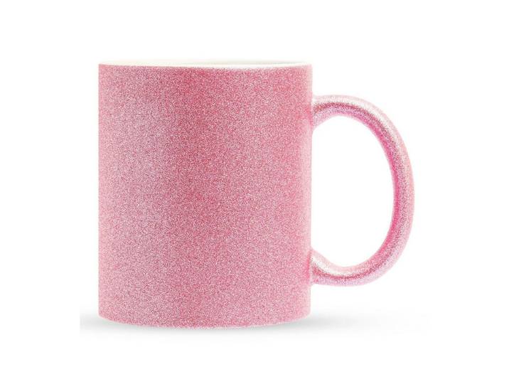 22Feels Tasse 20x Sublimation Rohling Glitzer Keramik 325ml (11oz) Farbig PINK, 20-tlg.