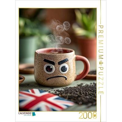 CALVENDO Puzzle Meckernder Earl Grey - Britischer Teegenuss mit Haltung | 2000 Teile Lege-Größe 90x67cm Foto-Puzzle für glückliche Stunden