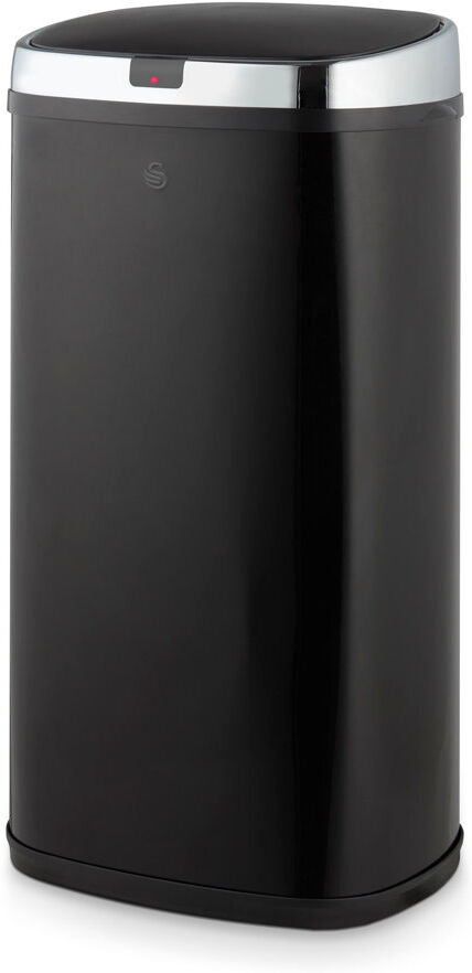 Swan Townhouse 42 Litre Motion Sensor Recycling Bin Black 42L