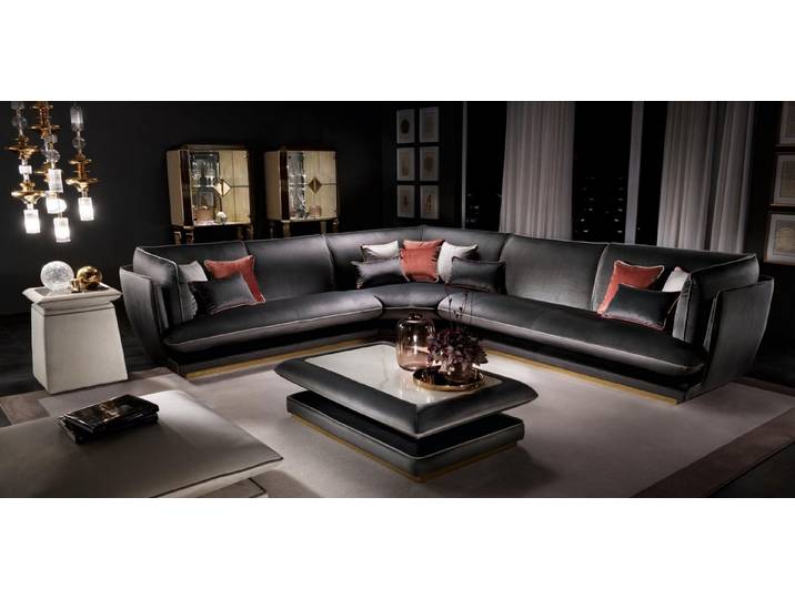 Xlmoebel Ecksofa Luxus Sofa Couch für Wohnzimmer - Polster Design Textil, Ecksofa 3 Teile, Made in Europa