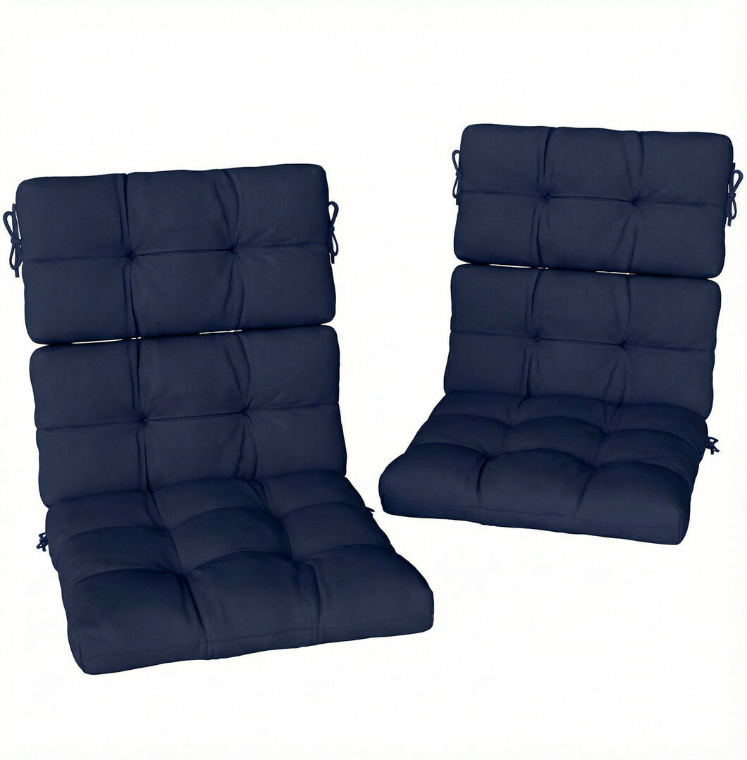 17 Stories Outsunny 2pc Outdoor Seat Cushions with Backrest for Chair Blue 112cm W