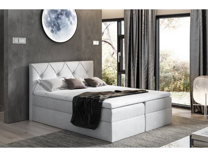 MF Design Boxspringbett Boxspringbett CRYSTAL mit Bettkasten und Federautomatik, Vorhanden