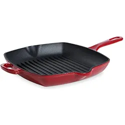 BK Bourgogne grillpan Chili Red 26cm, Pfanne + Kochtopf, Rot