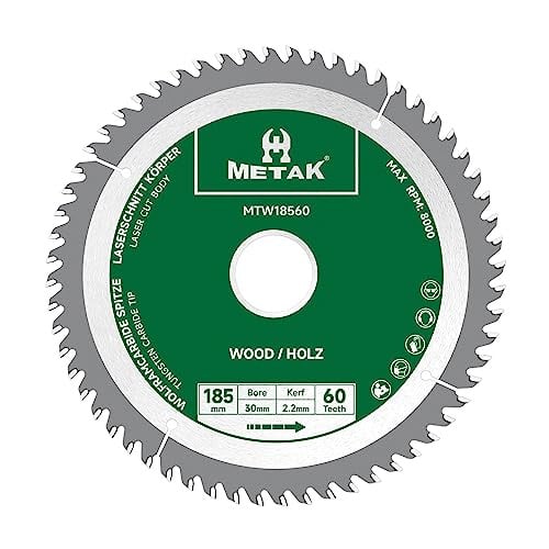 METAK HM Cirkelzaagblad 185 mm, 60 tanden voor hout