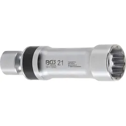BGS Zündkerzen-Gelenkeinsatz Zwölfkant mit Haltefeder Antrieb Innenvierkant 10 mm (3/8") SW 21 mm - 2392