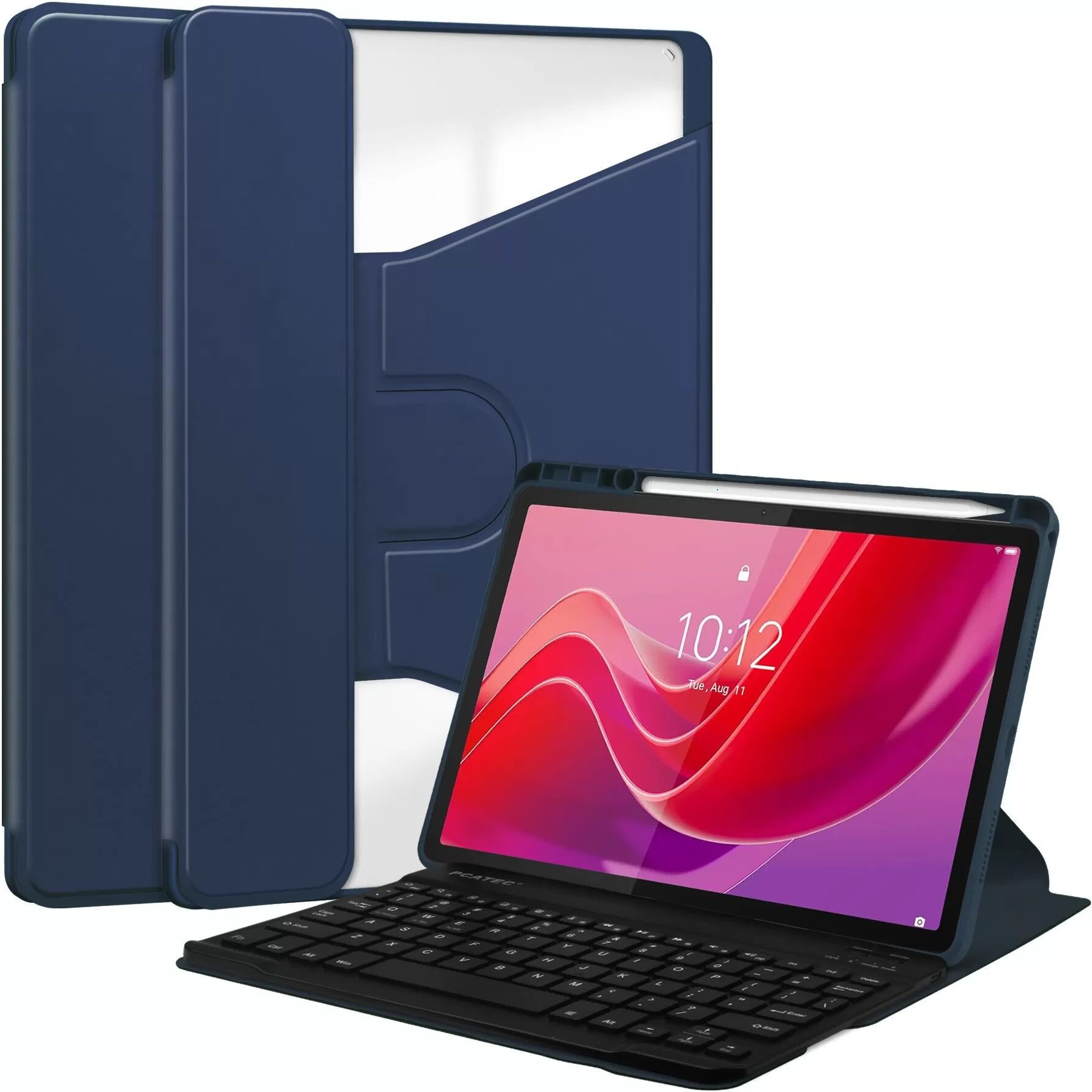 INF Drehbare Acryl-Bluetooth-Tastaturhülle mit Stifthalter für iPad 11 (A16) 2025 / iPad 10th 10.9'' 2022