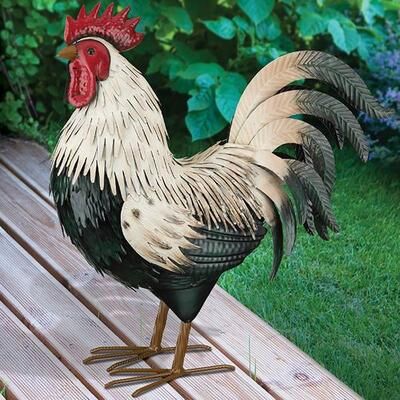 Regal Art & Gift - Drop Ship Barnyard Rooster Sculpture Multi Earth , Multi Earth