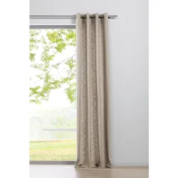 Ondeco Ösenschal Blickdicht Schals Gardinen Öse Ösengadine Vorhänge 1er Set Farbe: Beige, Größe: 135x245 cm