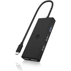Icy Box IB-DK4011-CPD (USB-C, 9 Ports), Dockingstation + USB Hub, Schwarz