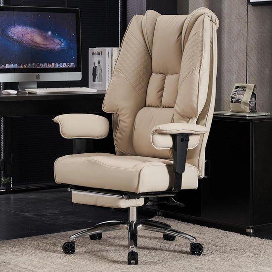 Bürostuhl - Chefstuhl - Für langes Sitzen geeignet - Sitzfläche mit 14 cm Taschenfederkern - Belastbarkeit: 200 kg - Farbe: Beige