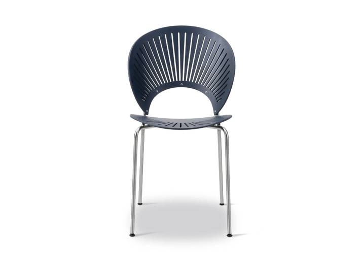 Fredericia Furniture Trinidad 3398 Stuhl Nordic blue-krom