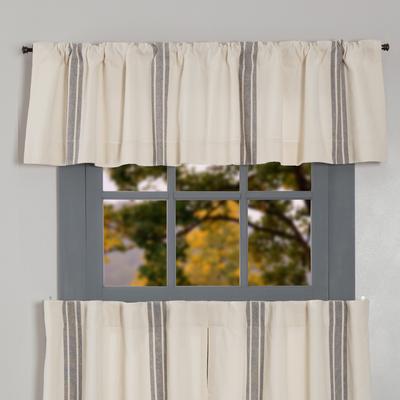 VHC Brands Market Place Gray Grain Sack Stripe Valance