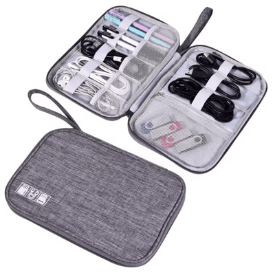 Electronics Organizer Bag And Waterproof Cable Storage Pouch Travel Tech Accessories Organizer Case black