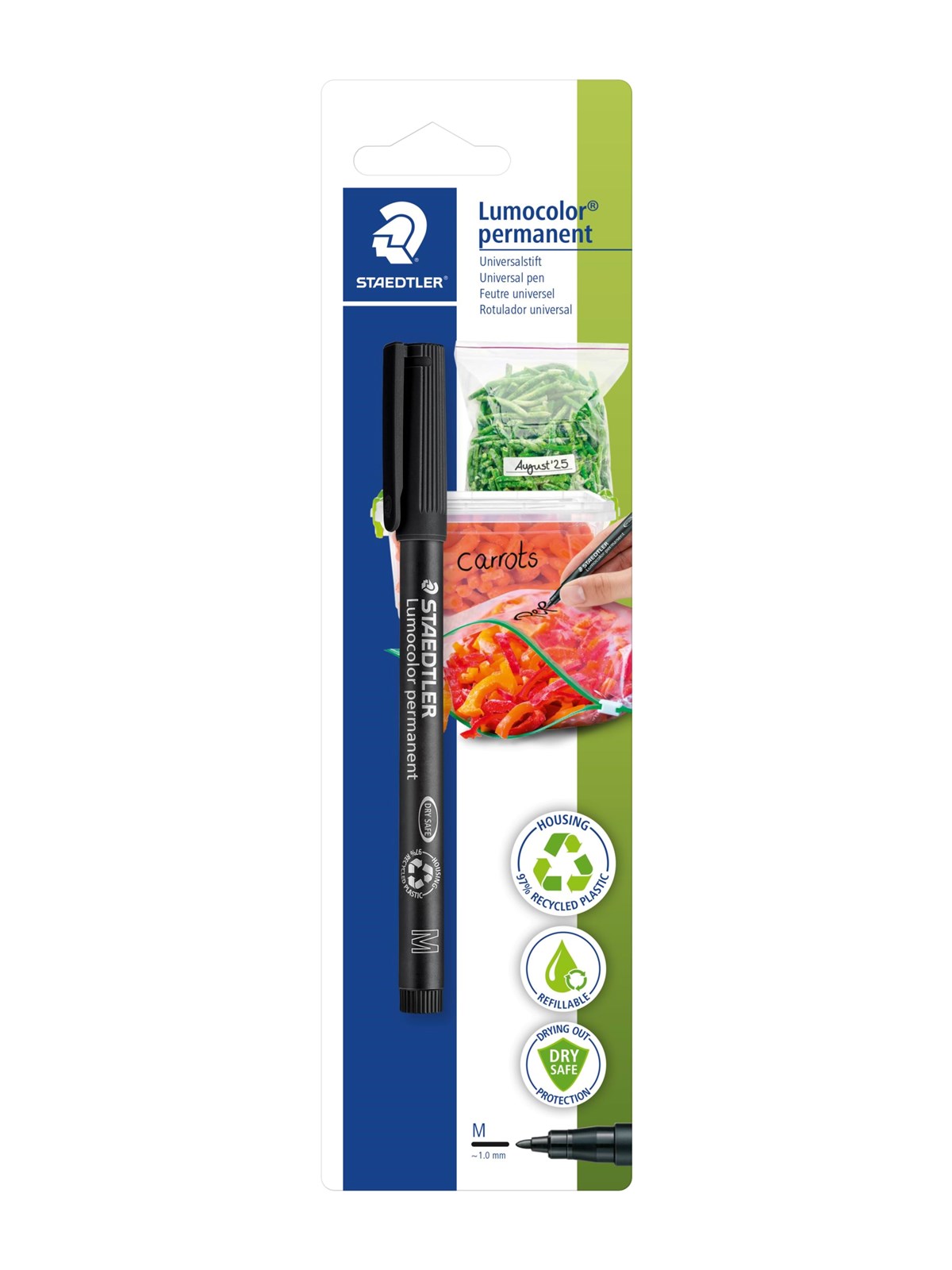 Staedtler Lumocolor Perm M Permanentstift Schwarz 1.0 mm