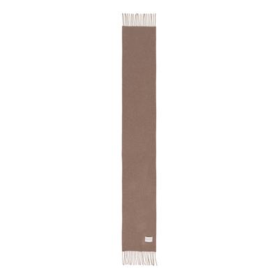Wollschal MARC O'POLO "mit langen Fransen", Damen, braun (stone taupe), Obermaterial: 100% Wolle, unifarben, Modetücher