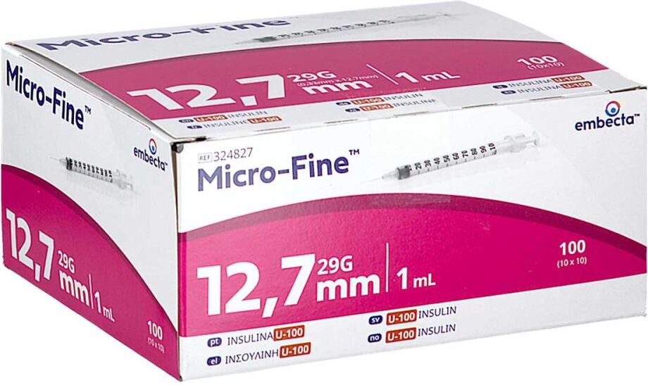 Micro-fine Insulinspritze 1 Ml U100 12,7 Mm