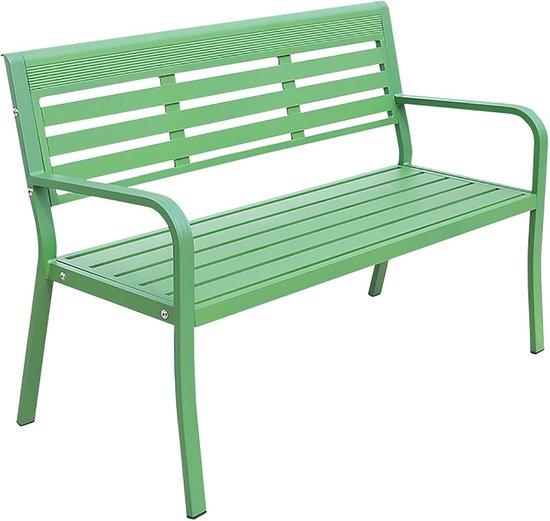 Aluminium Gartenbank mit Rückenlehne und Armlehnen - Wetterbeständige 2-Personen Terrassenbank