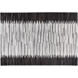THEKO Lederteppich KOBE silver multi 190 x 290 cm
