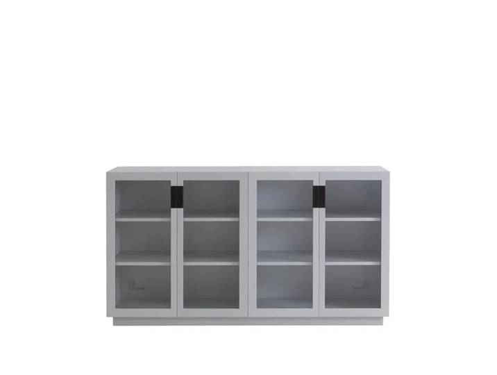 Asplund Frame 160 Medium Vitrinenschrank Light grey, Glastüren, 42 cm, schwarz