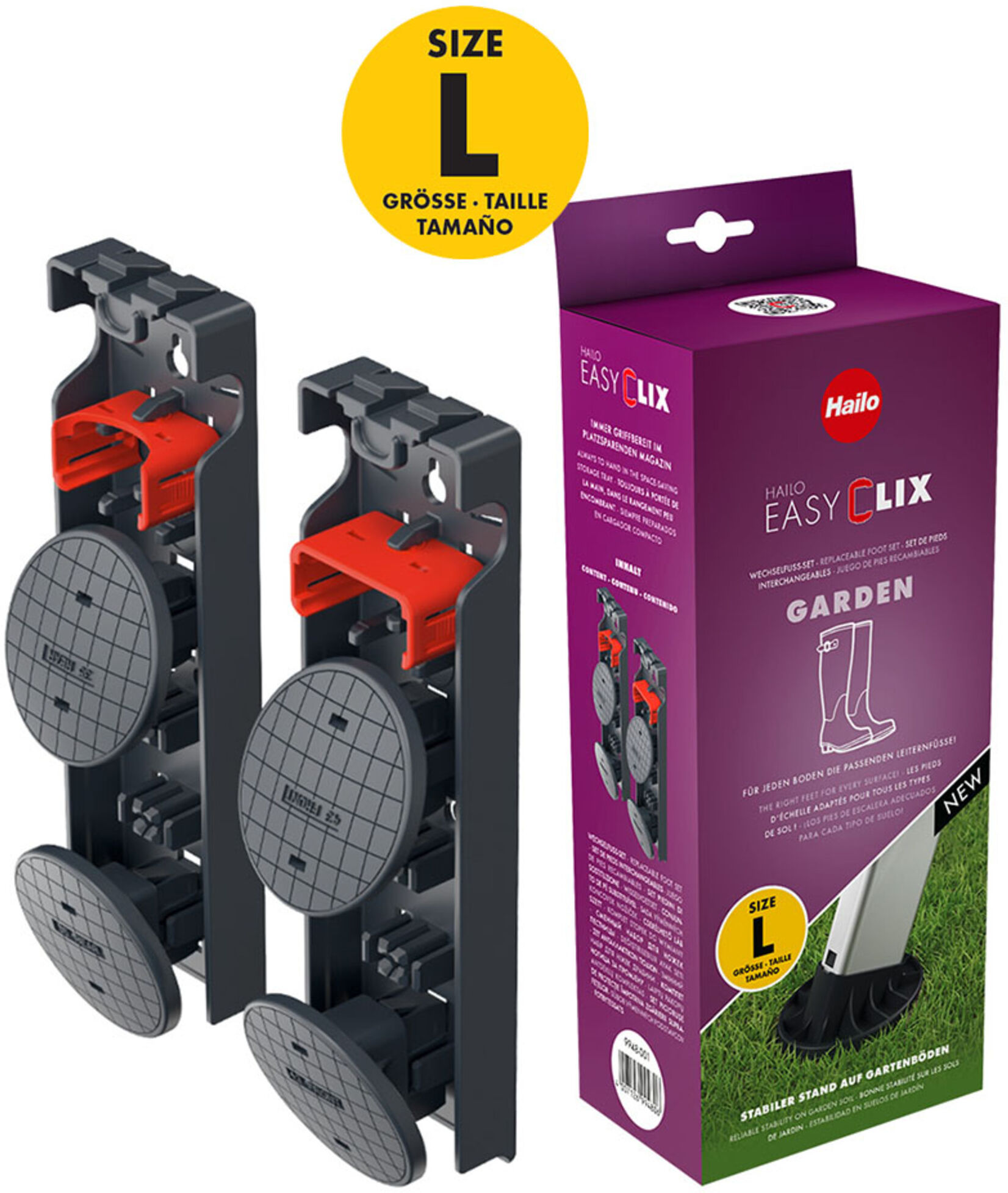 HAILO Aluminium-Leiter, mit Gartenfüßen