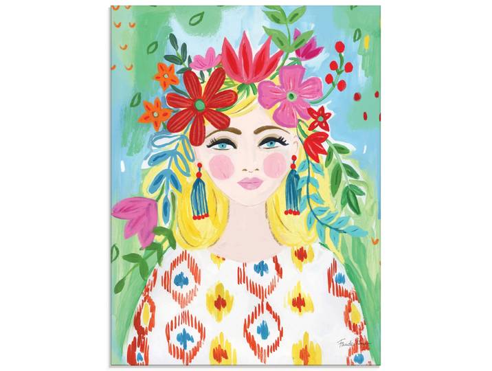 Glasbild ARTLAND Boho Girl II , bunt (farbe bild(er): farbig), B:60cm H:80cm, Bilder, Glasbild, in verschiedenen Grössen