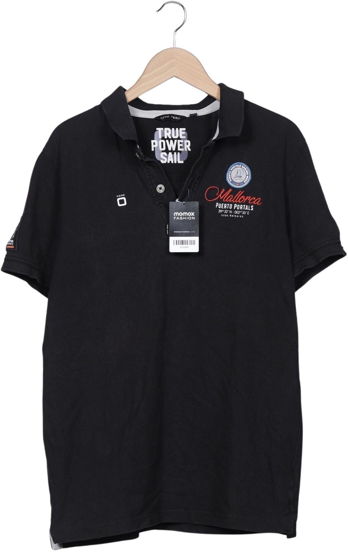 Code Zero Herren Poloshirt, Schwarz, Gr. XL, Baumwolle - Second Hand