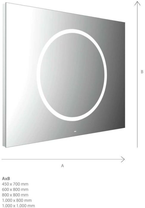 Emco Mi 240 LED-Lichtspiegel 106060008000100 600 x 800 mm, mit einem runden Lichtausschnitt