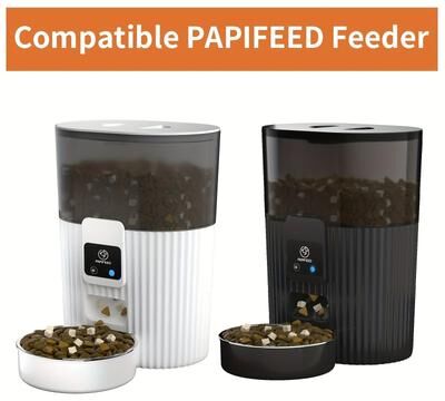 Happy Pet Pantry PAPIFEED Smart Automatic Cat Feeder, WiFi Remote Pet Food Dispenser For Cats And Dogs With Timed Portion Control pushbutton White