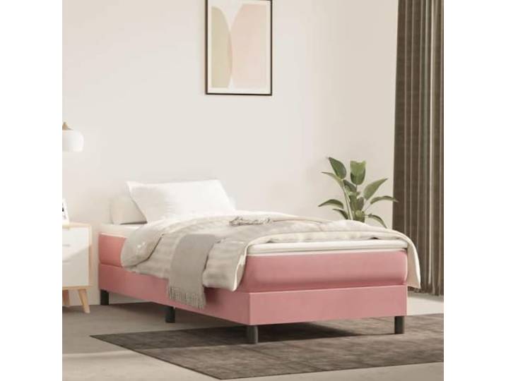 KTHLBRH Matratze Rosa 90x210x20 cm Samt Taschenfederkern mittelhart Weicher Samtstoff, Taschenfedern, stützender Schaumstoff, mittelharte Unterstützung, 90x210x20 cm