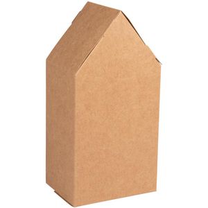 Rayher Geschenkbox Faltschachtel Haus, braun, 10 x 20 x 7,5 cm, Fotokarton, eckig, 3 Stück