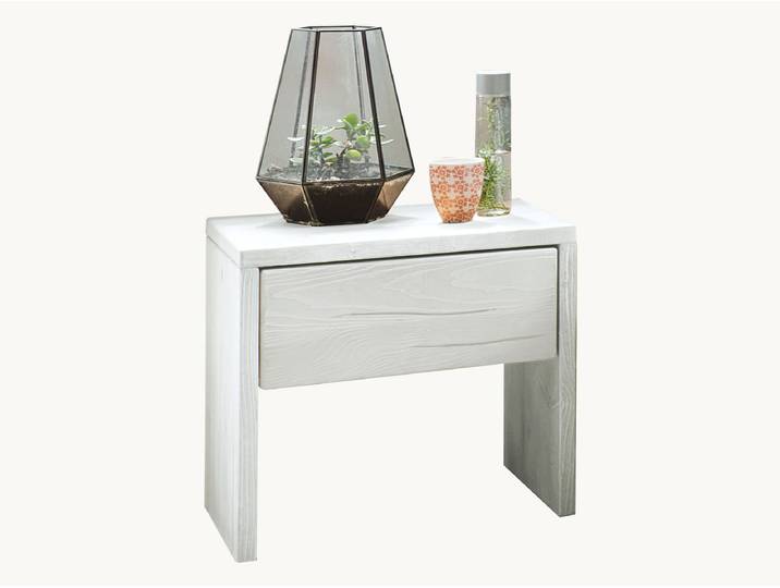 Nachttisch Astilla - H45,5xB50xT35 cm - weiß-lasiert