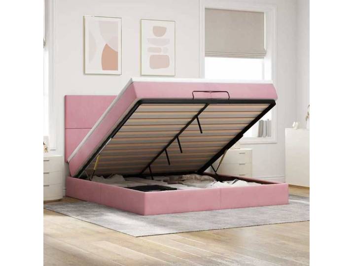 Maison Exclusive - Cadre de lit ottoman avec matelas rose 200x200 cm velours