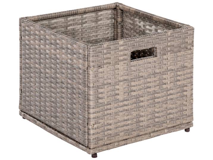 Kissenbox MERXX Unterschiebbox klein , grau (grau, beige), B:47cm H:40cm T:49cm, Kunststoff, Stahl, Aufbewahrungsboxen, Kissenbox, Stahl/Kunststoff