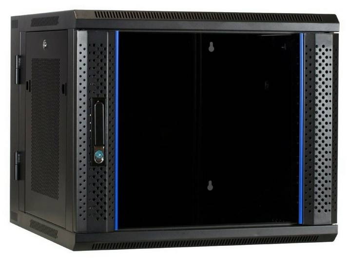 DSIT Wandgehäuse 6 HE Netzwerkschrank, schwenkbarer Wandschrank mit Glastür und, 132