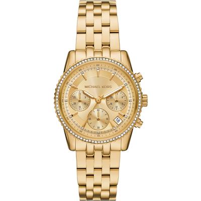 Chronograph MICHAEL KORS "BRYANT", gold (gelbgoldfarben, gelbgoldfarben), Armbanduhren, Damen, gelbgoldfarben, Chronograph, Quarzuhr, Armbanduhr, Damenuhr, Edelstahlarmband, analog, Tag