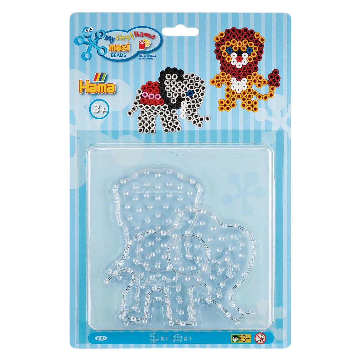 Hama Strijkkralenbordjes Maxi - Leeuw en Olifant (00008107)