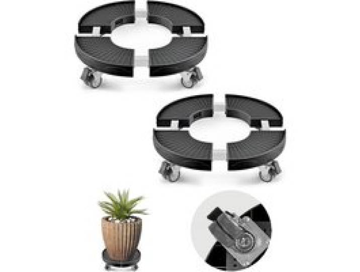 VEVOR Transportroller mit 4 feststellbaren Rädern, Tragkraft 181 kg, 2 Stk. Rollwagen für Mülltonnen 380–580 mm verstellbar, Transportwagen, multifunktionale Transporthilfe, schwarz